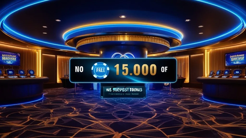 Ticket de bonus sans dépôt avec compte à rebours dans un casino sombre