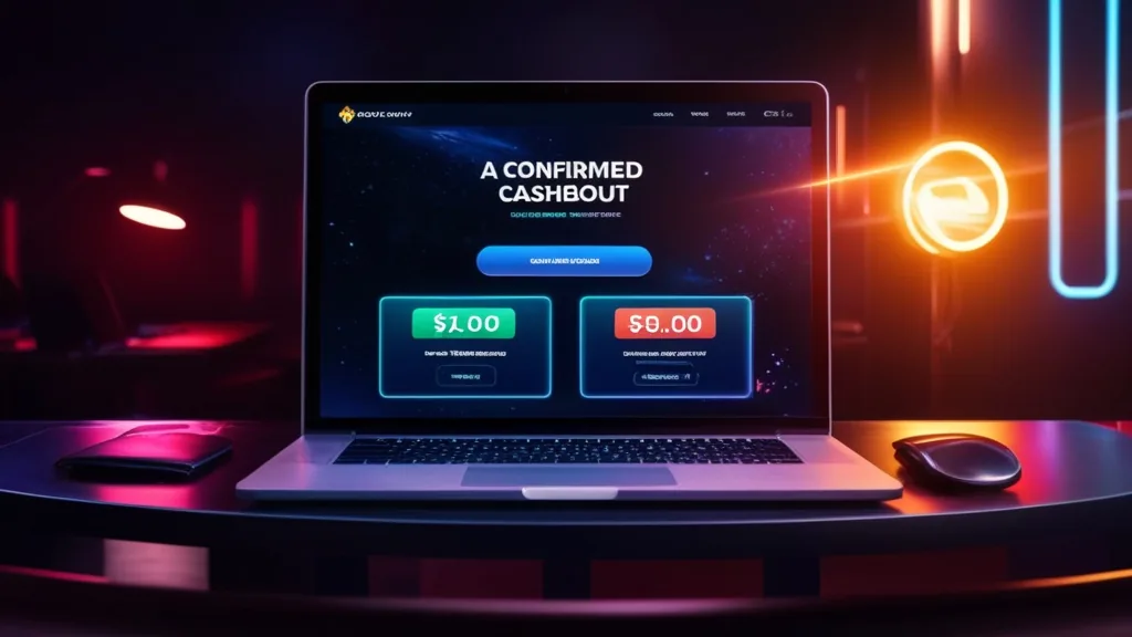 Suivi de cashout confirmé sur un tableau de paiement néon